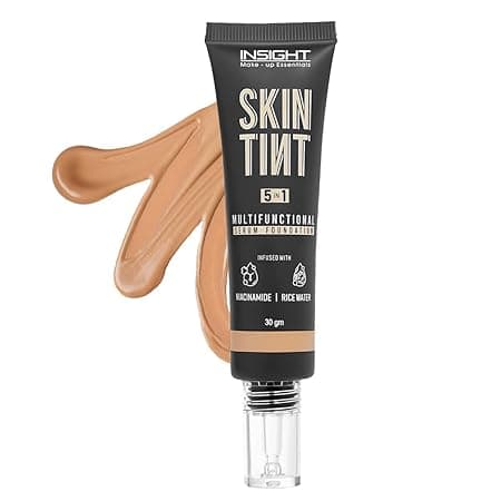 INSIGHT Skin Tint 5-in-1 Serum Foundation (30g) | SPF 20 PA++++ | Lightweight, Hydrating & Brightening with Niacinamide & Rice Water | Primer, Moisturizer & Sunscreen in One | For All Skin Types - Shade: Hazelnut Shot
