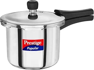 Prestige Popular Stainless Steel Outer Lid Pressure Cooker, 3 Litres, Silver