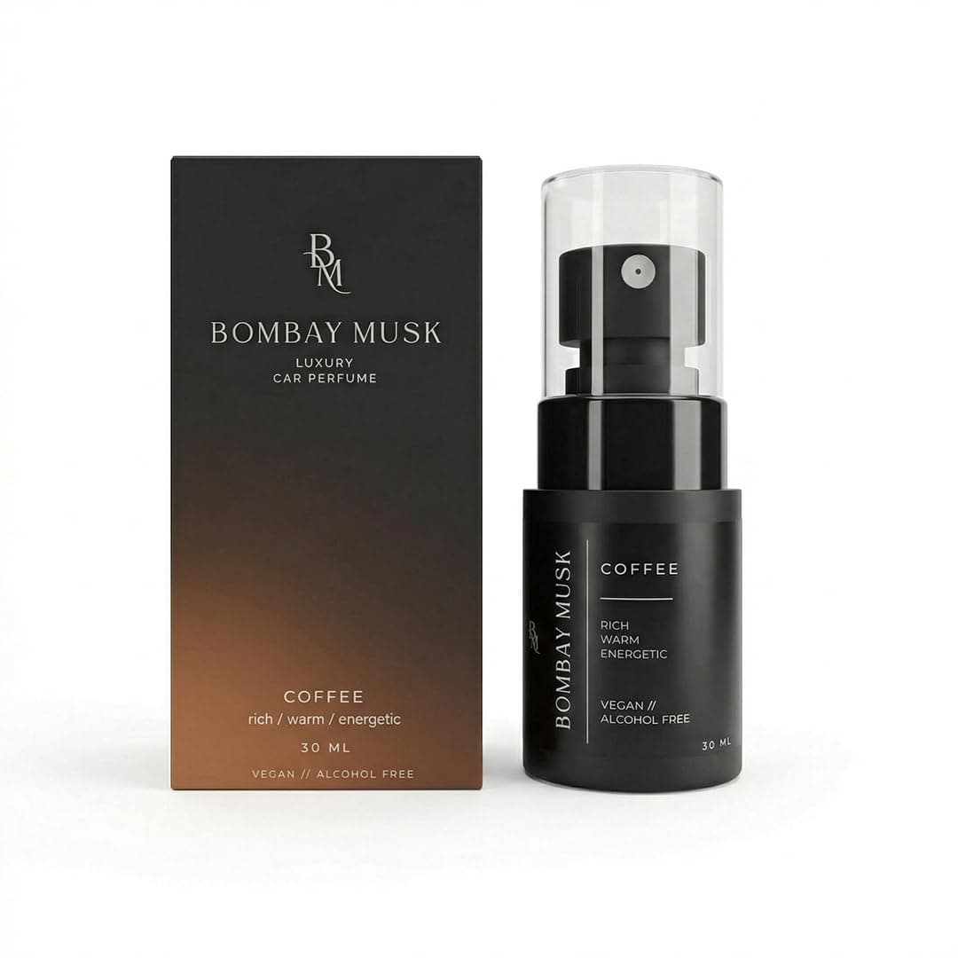 Bombay Musk Coffee Luxury Car Perfume | Long Lasting Car Fragrance & Car Freshener | Alcohol Free & Plant Based | 60+ Days | 200+ Sprays | Perfume for Car