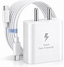 SB 45W Fast Charger Type C to C Cable, PD 3.0 Super Fast Charging 2.0 Compatible for Samsung Galaxy S24 Ultra S23 S22 Plus A Series, USB C Wall Charger Adapter with Type-C to Type-C Cable (White)