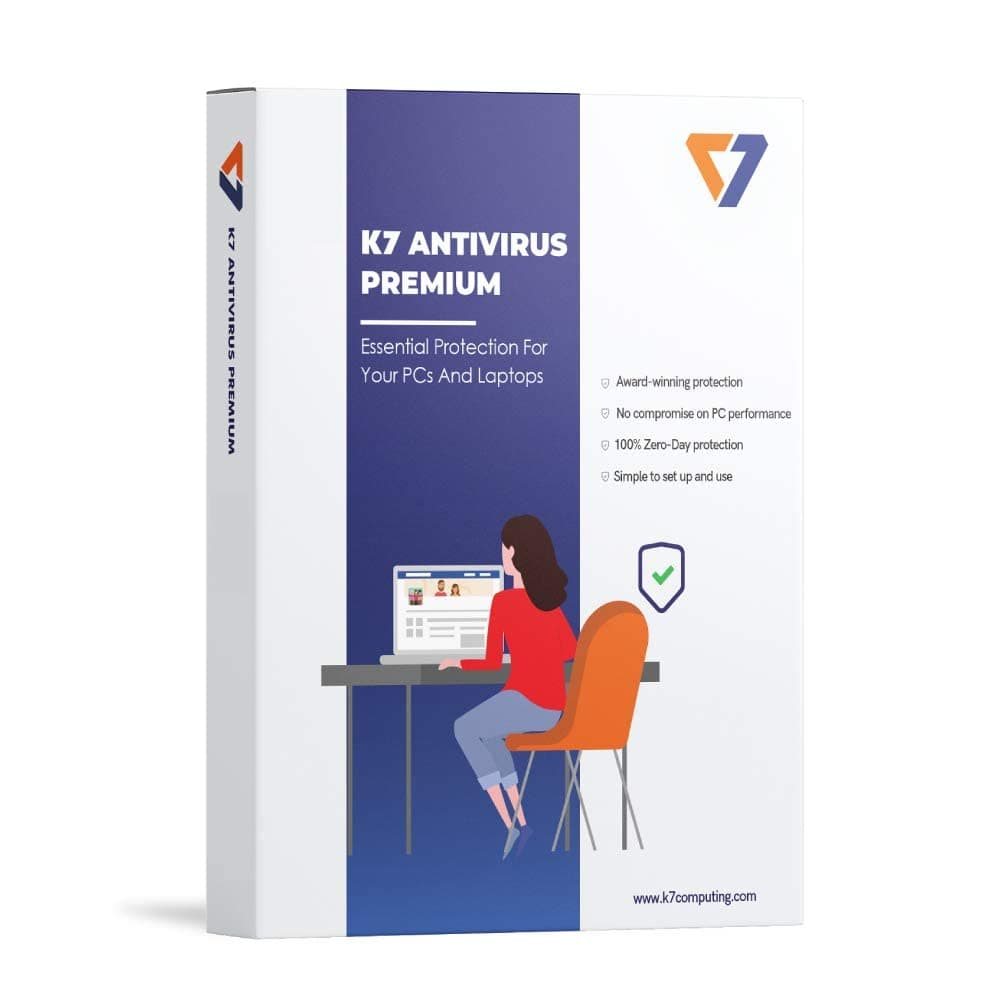 K7 Antivirus Premium 1 Device 3 Years, 2026, Firewall Protection, Real-time Protection, Threat Detection for Laptop, PC, Windows