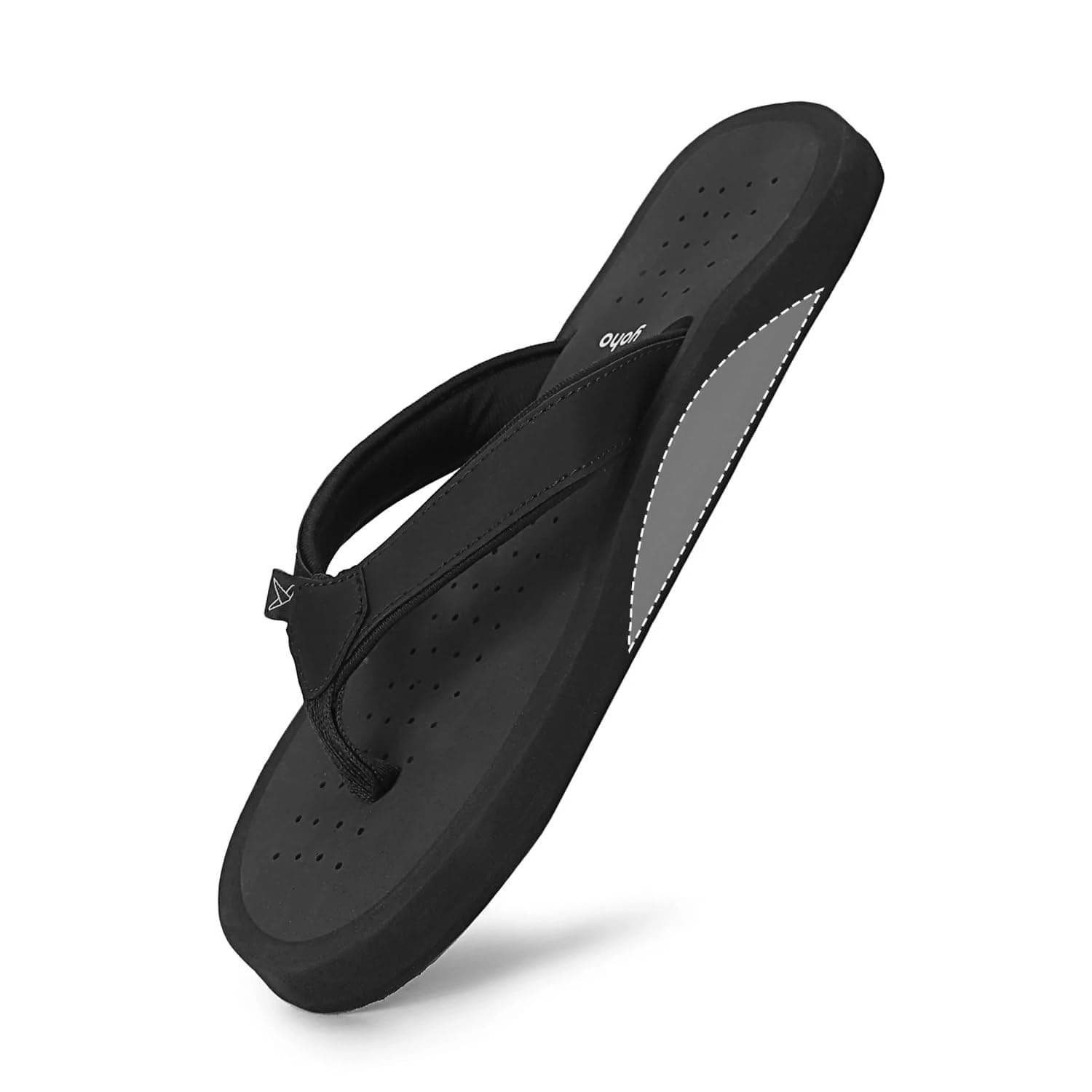 YOHO ArchFlex orthopedic slippers for women | Arch support for pain relief | Soft, Anti-Skid, lightweight | comfortable padded straps flip flops for Everyday | Classic Black - UK 8