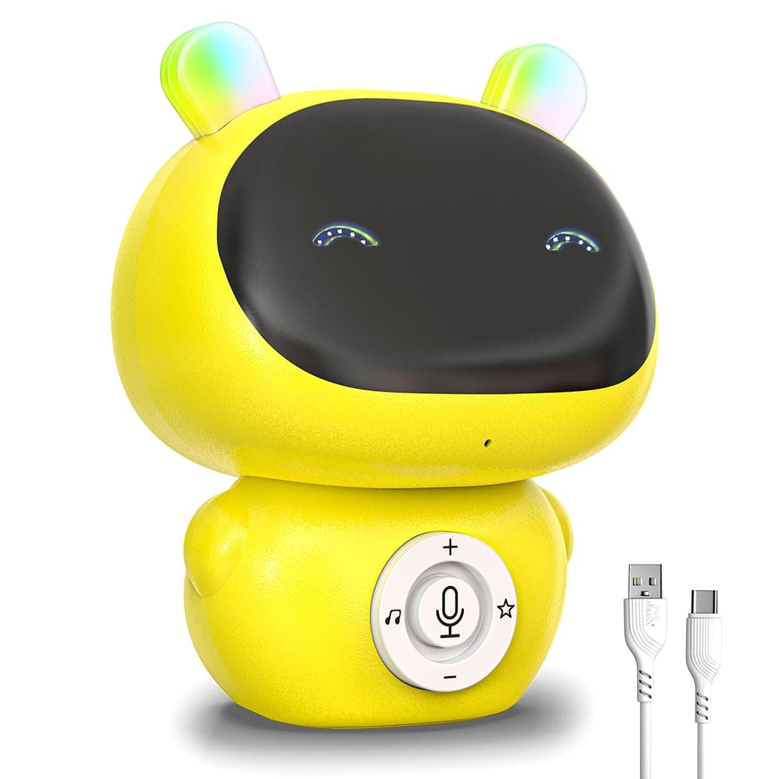 Mirana Mr. Robot | Smart Interactive Talkback Toy for Kids | USB Rechargeable Type-C | in-Built Music | Best Gift for Boys & Girls 2 3 4 5 6 7 8+ Years (Yellow)