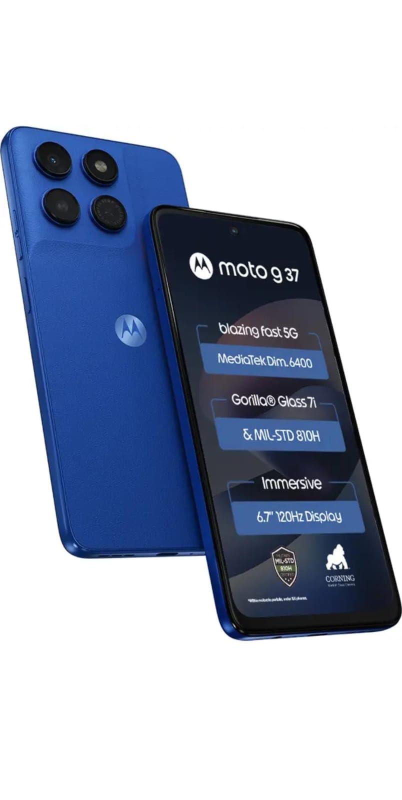 Motorola Moto g37 5G (Pantone Nautical Blue, 64GB Storage, 4GB RAM)