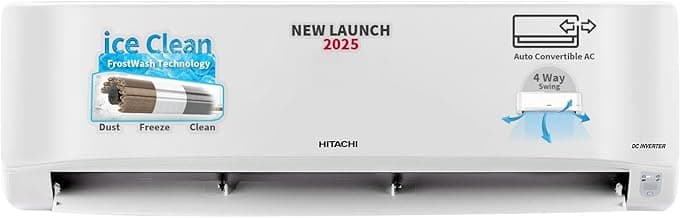 Hitachi 1.5 Ton 3 Star Xpandable+ Inverter Split AC (100% Copper, 4-Way Swing, ice Clean, Dust Filter, 3400SXL RAS.D318PCCIBS, White)