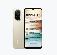 Redmi A5 Jaisalmer Gold (3GB RAM 64GB Storage) | Royale Design | Segment's Largest 17.47cm(6.88) and Smoothest 120Hz Display | 5200mAh Large Battery | Expandable Storage up to 2TB