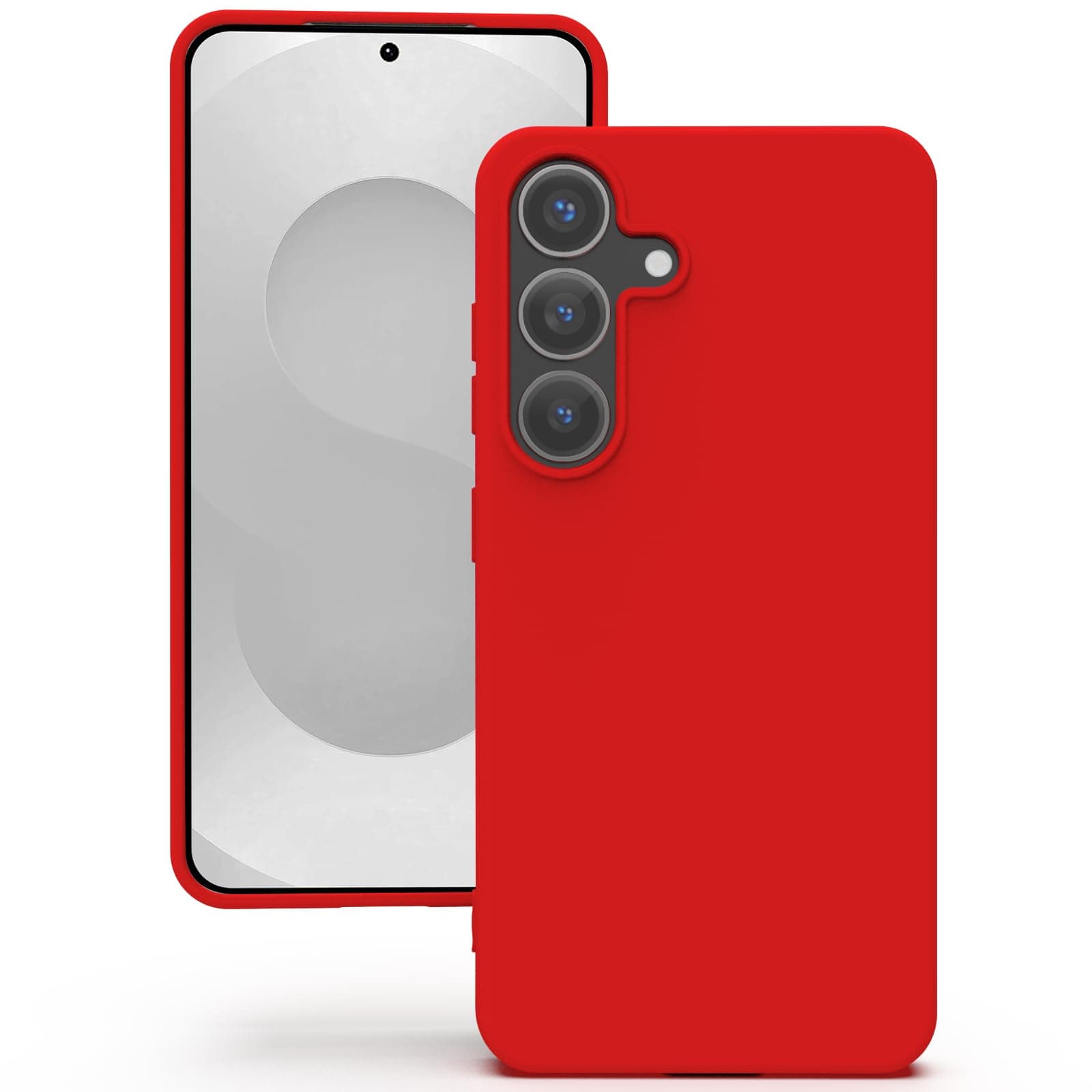 YATWIN Silicone Back Case for Samsung Galaxy S25 Plus, Soft-Touch Phone Back Cover for Samsung Galaxy S25 Plus - Red