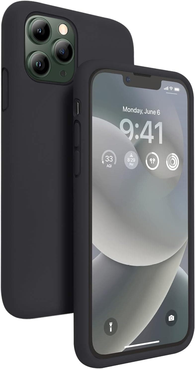 DIZORO® Silicone Back Case for iPhone 11 Pro, Soft-Touch Phone Microfiber Silicone Back Cover for iPhone 11 Pro - Black