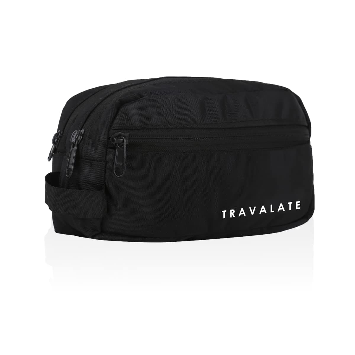 TRAVALATE Polyester Double Compartment Multipurpose Toiletry Kit - Black