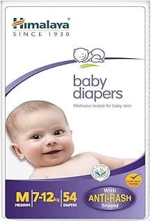Himalaya Baby Taped Diapers, Medium (7-12 kg), 54 Count