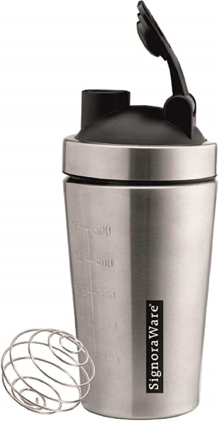 SignoraWare Charger ISI Certified Stainless Steel Shaker | Leakproof | Compact | Perfect for fitness Enthusiasts & Athletes | Ideal for mixing Protein shakes & Pre-workout formula ( 750ml | Steel )