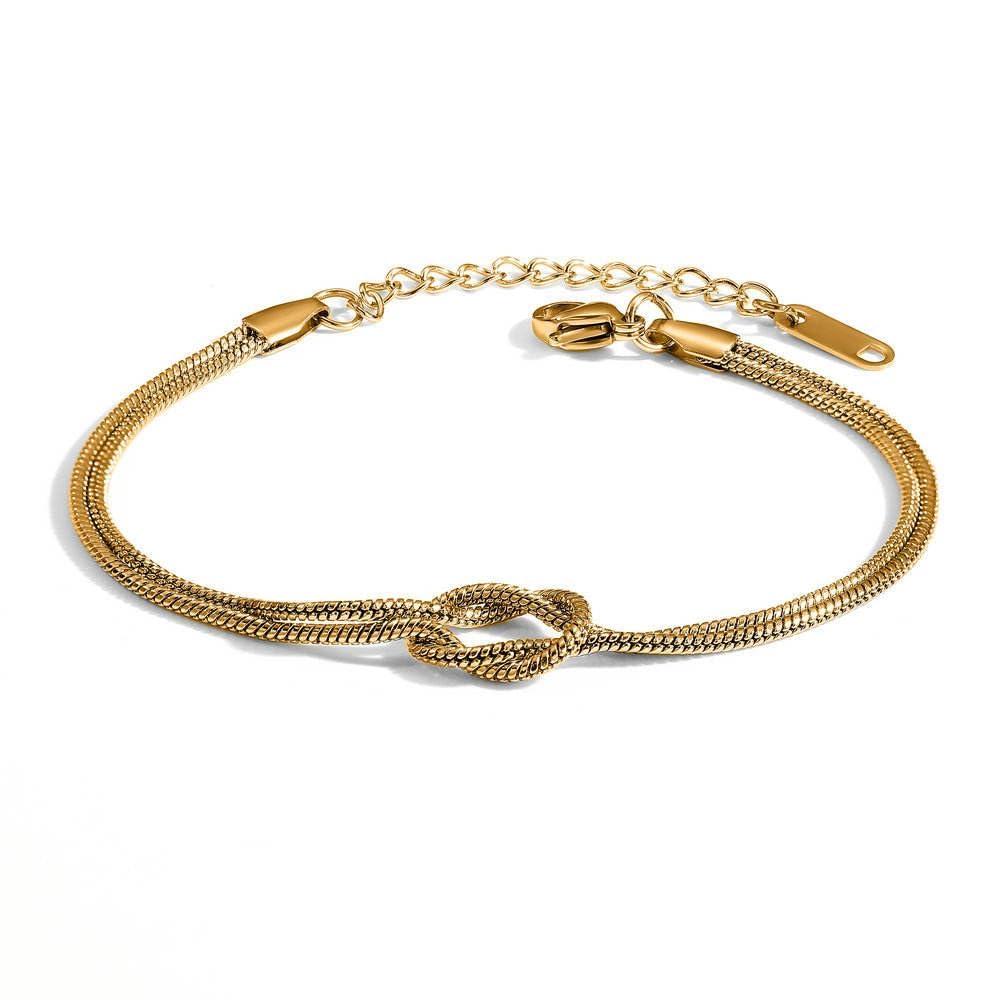 MILLER Double Knot Chain Bracelet for Men | Gold-Plated Waterproof Anti Tarnish Stainless Steel | Stylish Hand Bracelet Jewellery Accessories Gift for Men's and Boy's (Gold)