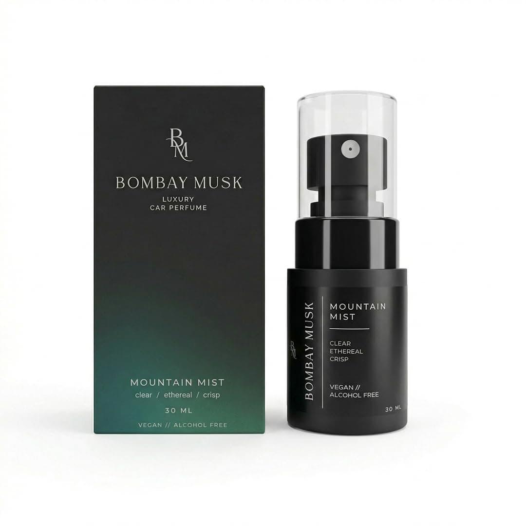 Bombay Musk Mountain Mist Luxury Car Perfume | Long Lasting Car Fragrance & Car Freshener | Alcohol Free & Plant Based | 60+ Days | 200+ Sprays | Perfume for Car