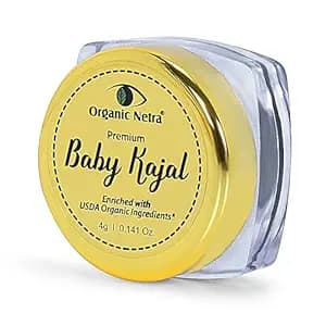 Organic Netra Baby Kajal 4g for Newborns Water-Resistant Smudgeproof Longlasting Enriched with Natural Organic Ingredients Safe for Sensitive Baby Skin No Harmful Chemicals Matte Finish