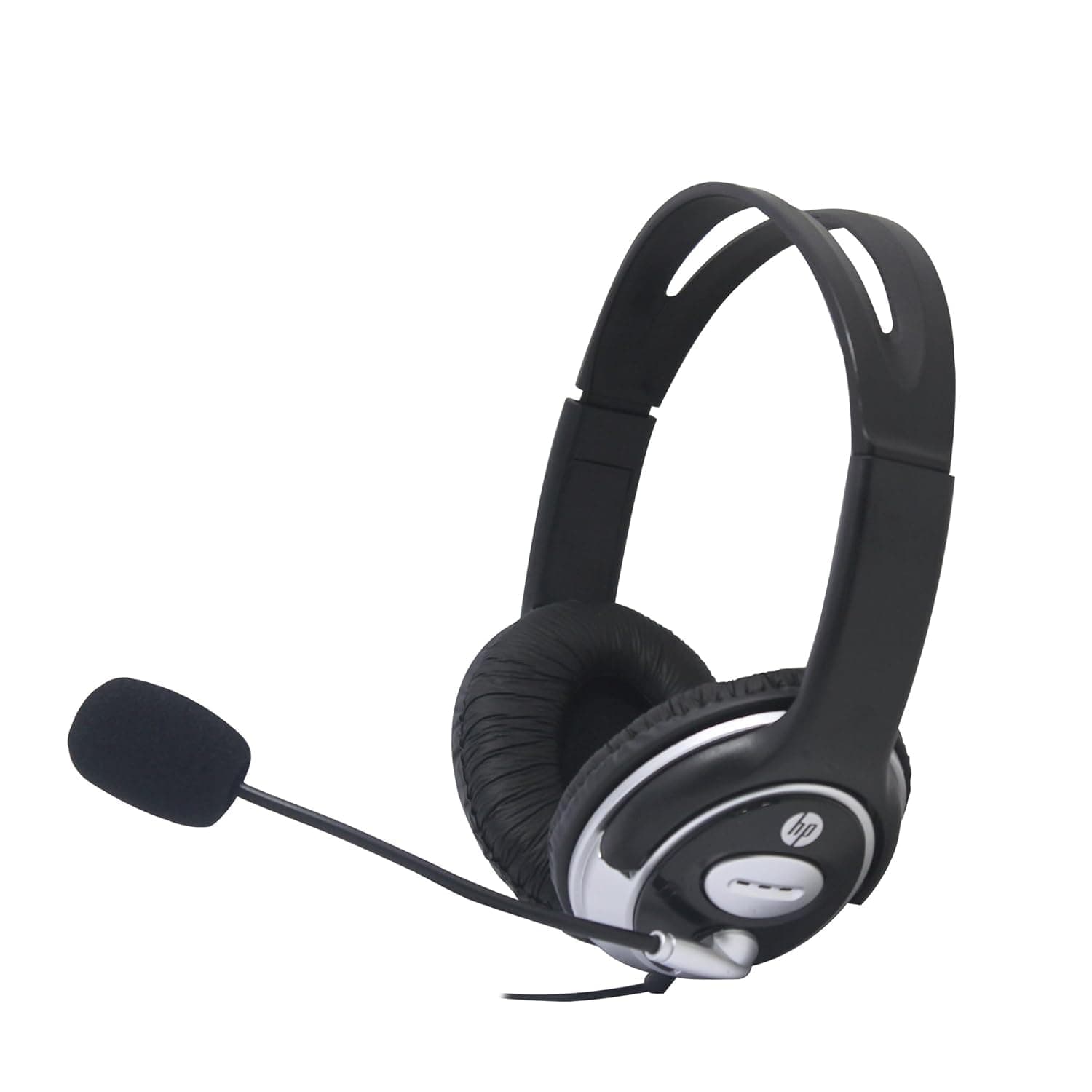 HP Wired On Ear Headphones with Mic with 3.5 Mm Drivers, in-Built Noise Cancelling, Foldable and Adjustable for Laptop/Pc/Office/Home/ 1 Year Warranty (B4B09PA)