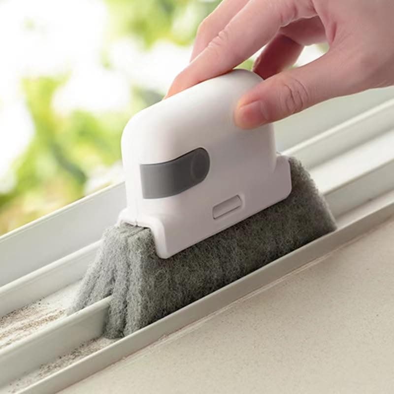 SIMXEN 2 in 1 Multifunctional Groove Clean-ing Brush Window Sliding Door Track Cleaning Brush with Dust Collector,Cleaning Brush for Door and Window Gaps,Ideal Cleaning Tool for Doors and Window