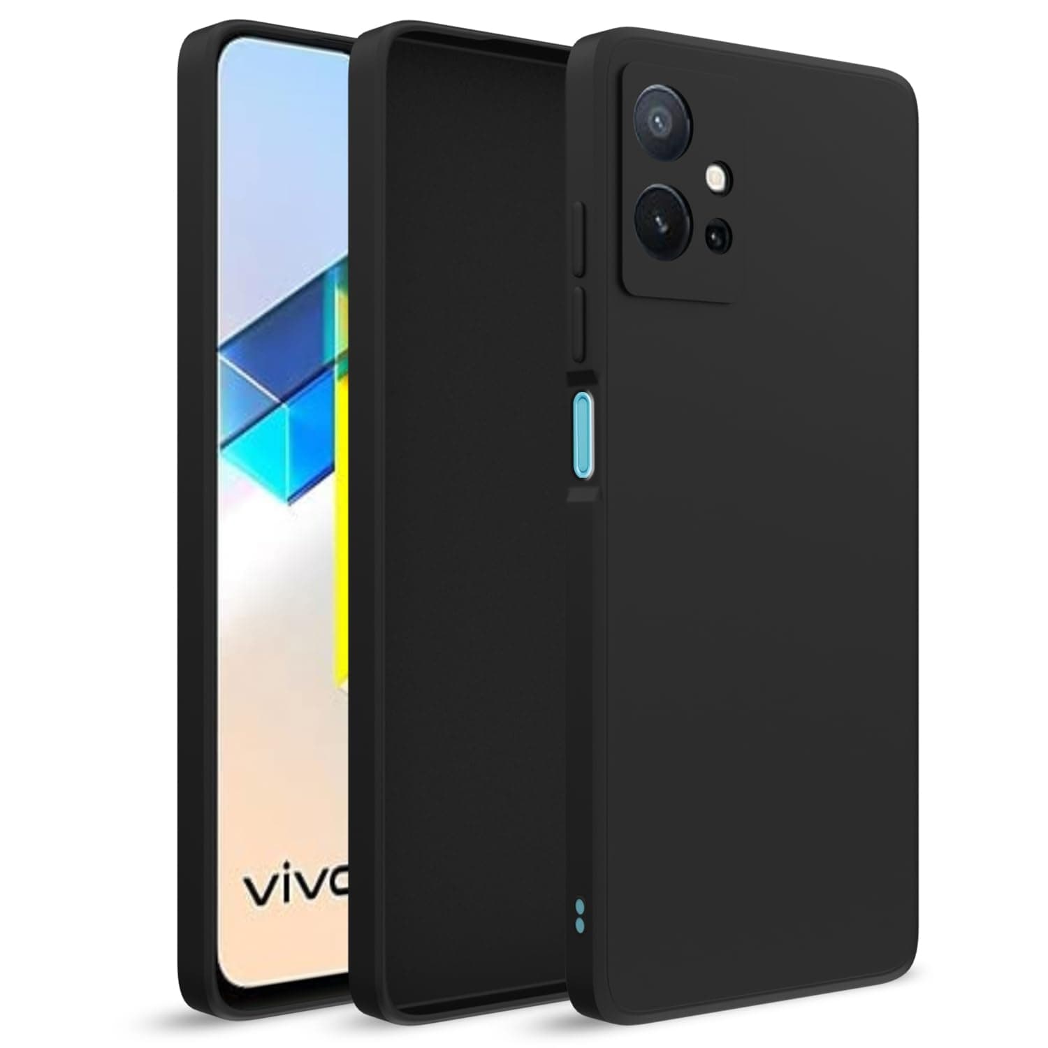 Pikkme Vivo T1 5G / Vivo Y75 5G / iQOO Z6 5G Back Cover Soft Matte Liquid Silicone TPU | Camera Protection | Shockproof Slim Back Case for Vivo T1 5G / Vivo Y75 5G / iQOO Z6 5G (Black)