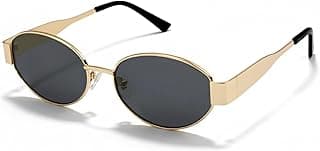 4Flaunt Retro Oval Sunglasses For Women & Men | Trending, Stylish & Durable Metal Frame Vintage 90s Sunglasses With UV 400 Protection Lenses