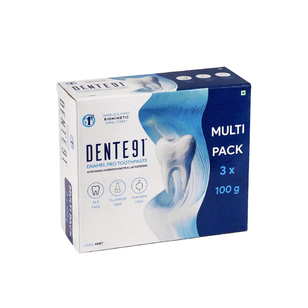 Dente91 Enamel Pro Toothpaste | Sensitivity Relief | Repairs Cavities | Fights Gum Disease | Reduces Bad Breath | Strengthens Enamel | Pack of 3, 3 X 100g