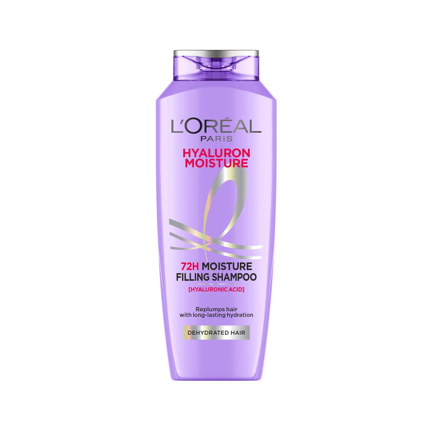 L'Oreal Paris Moisture Filling Shampoo, With Hyaluronic Acid, For Dry & Dehydrated Hair, Adds Shine & Bounce, Hyaluron Moisture 72H, 200ML.