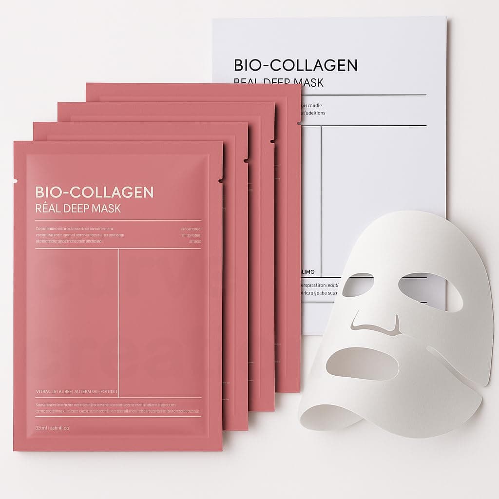 CURVE CREATION Bio Collagen Deep Collagen Night Mask Hydrating Overnight Hydrogel Korean Glass Skin Mask For Deep Hydration Wrapping Peel Off Facial Mask Pack (Pack of 4)