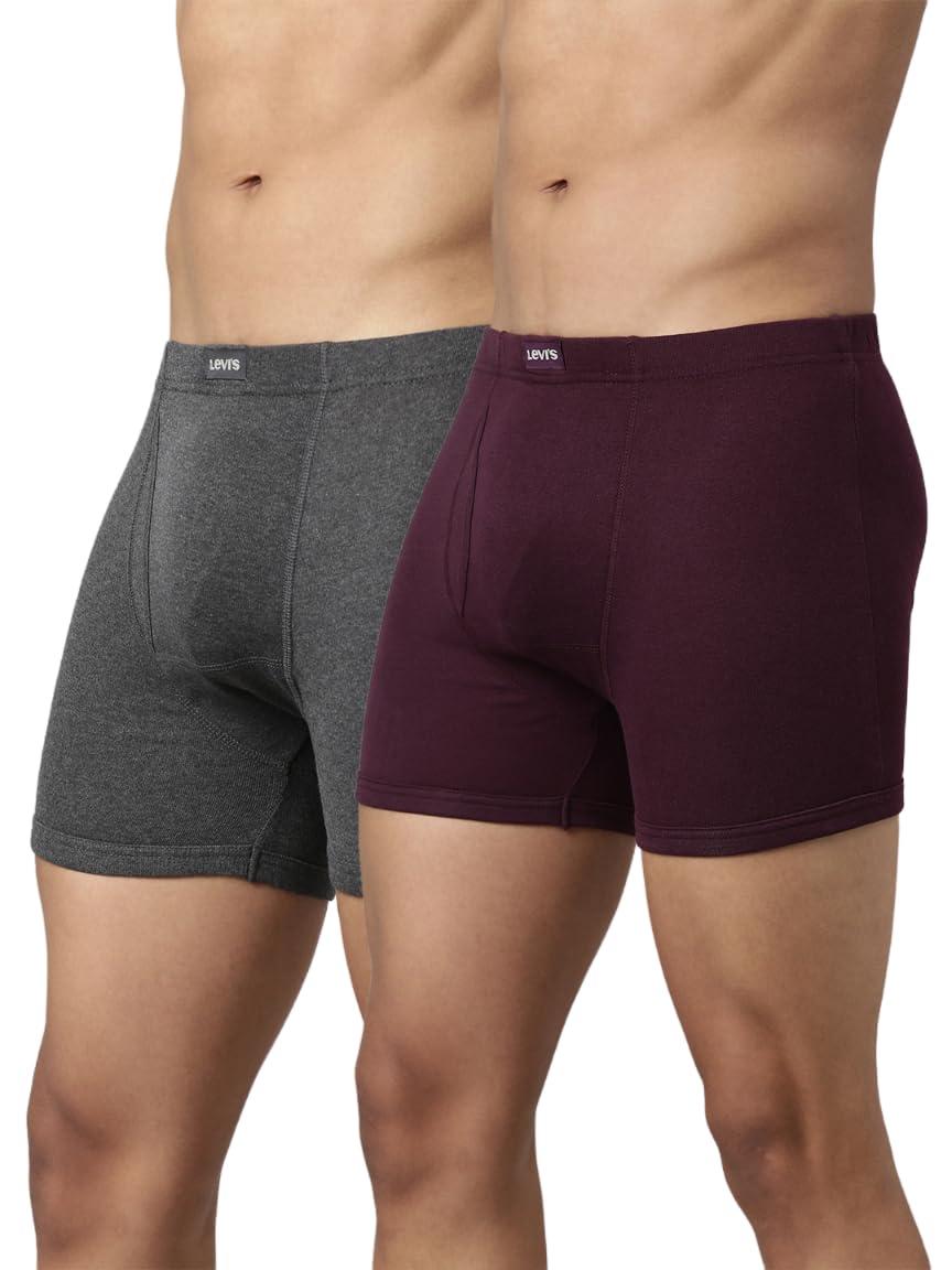 Levi's-Men-Innerwear-(Category)-BOXER BRIEF- (Style ID)-#010-BOXER BRIEF-DK GMEL/WINE-P2-(Color)-DK. GREY MELANGE,WINE-(Size)-S