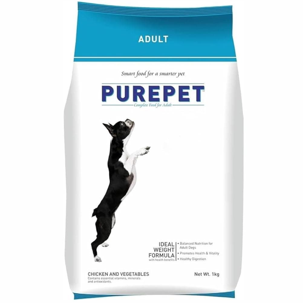 Purepet Adult Dry Dog Food 1kg | Chicken & Vegetable Flavour | Promotes Health & Vitality | Immune Support | Healthy Digestion | Nutrient Rich