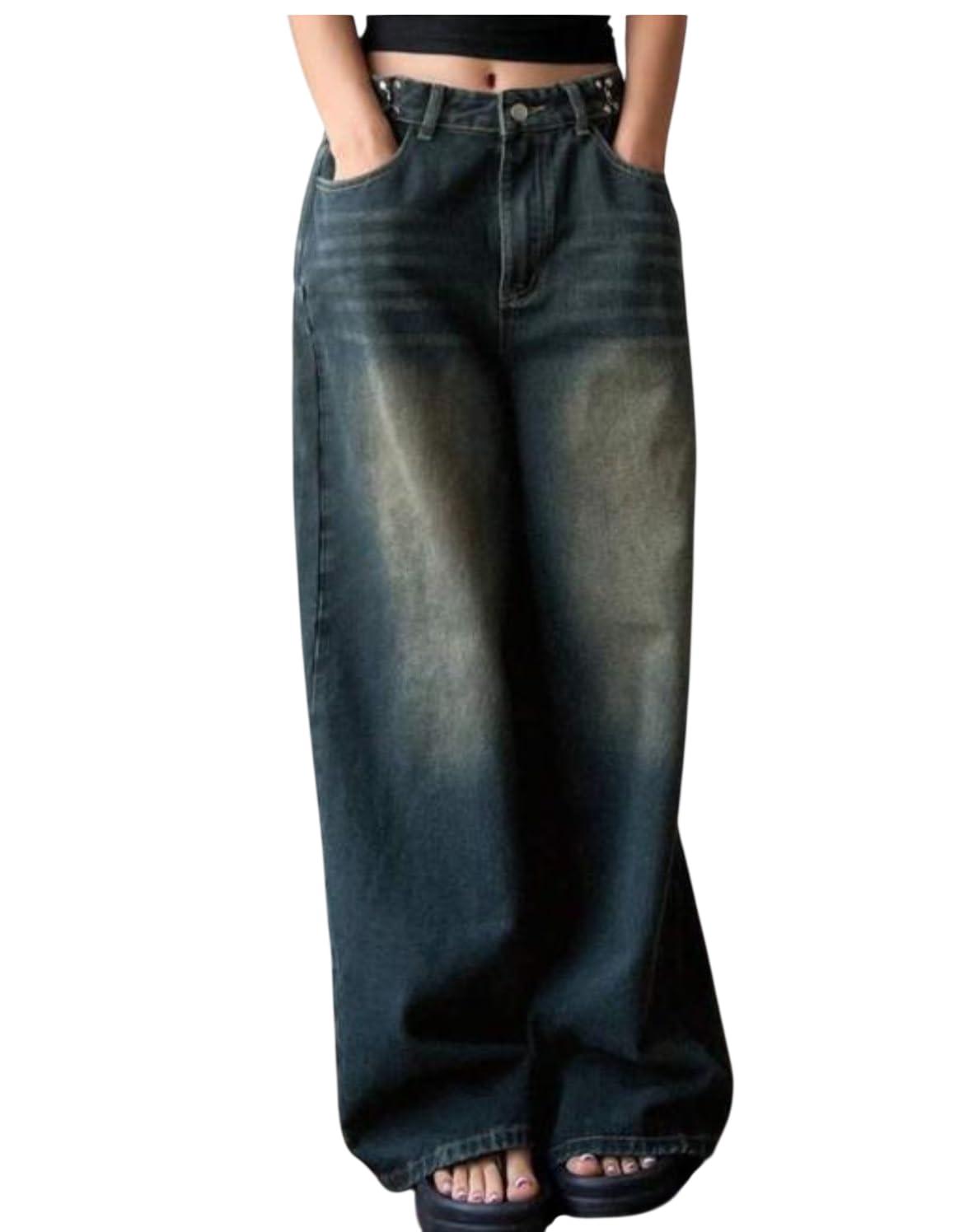 Women’s Baggy Jeans for Girls, High Waist Wide Leg Loose Fit Denim Jeans