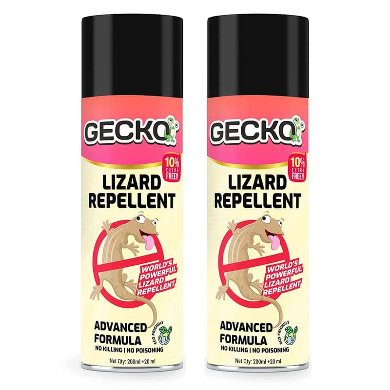 Gecko India's First Aerosol Based Herbal Lizard Repellent Spray | Odour Free Spray | Eco-Friendly & Biodegradable | Chemical-Free | 220ml Lizard Spray For Home (15 Days Protection) PK of 2 - FORMULATION 10X