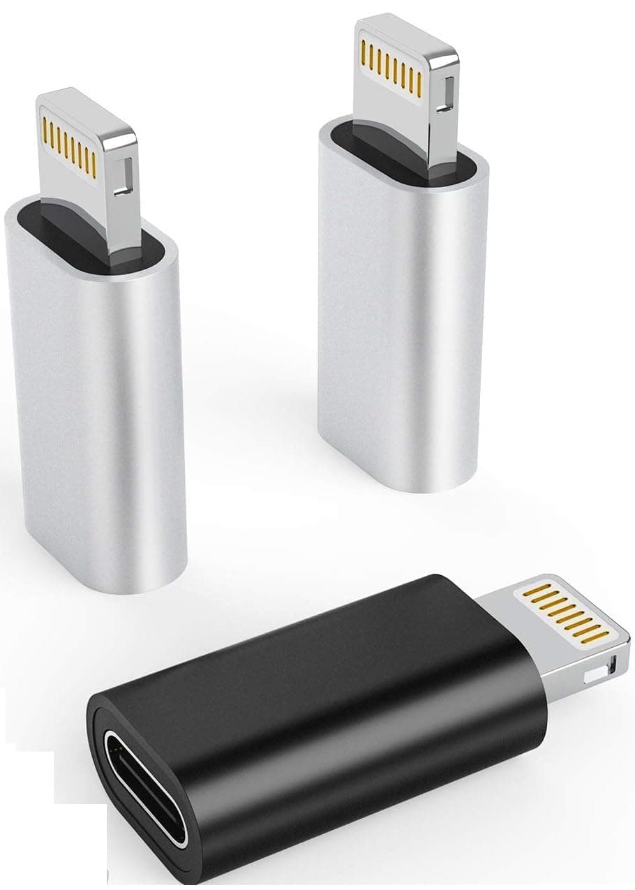 GO SHOPS c Type to Lightning Adapter (3 Pack USB-C to Lightning Cable Adapter, Type-C to 8 Pin Male PD Fast Charging Data Sync Connector for Phone 15 14 13 12 11 x xr 6 iOS Devices