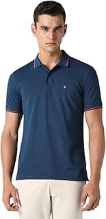 Van Heusen Men's Cotton Solid Regular Fit Collar Polo T-Shirt