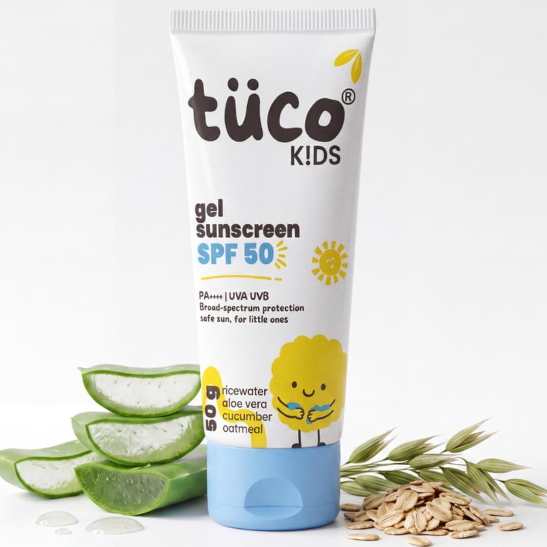 Tuco Kids Gel Sunscreen SPF 50 for Kids, Aloe Vera, PA++++, 50g