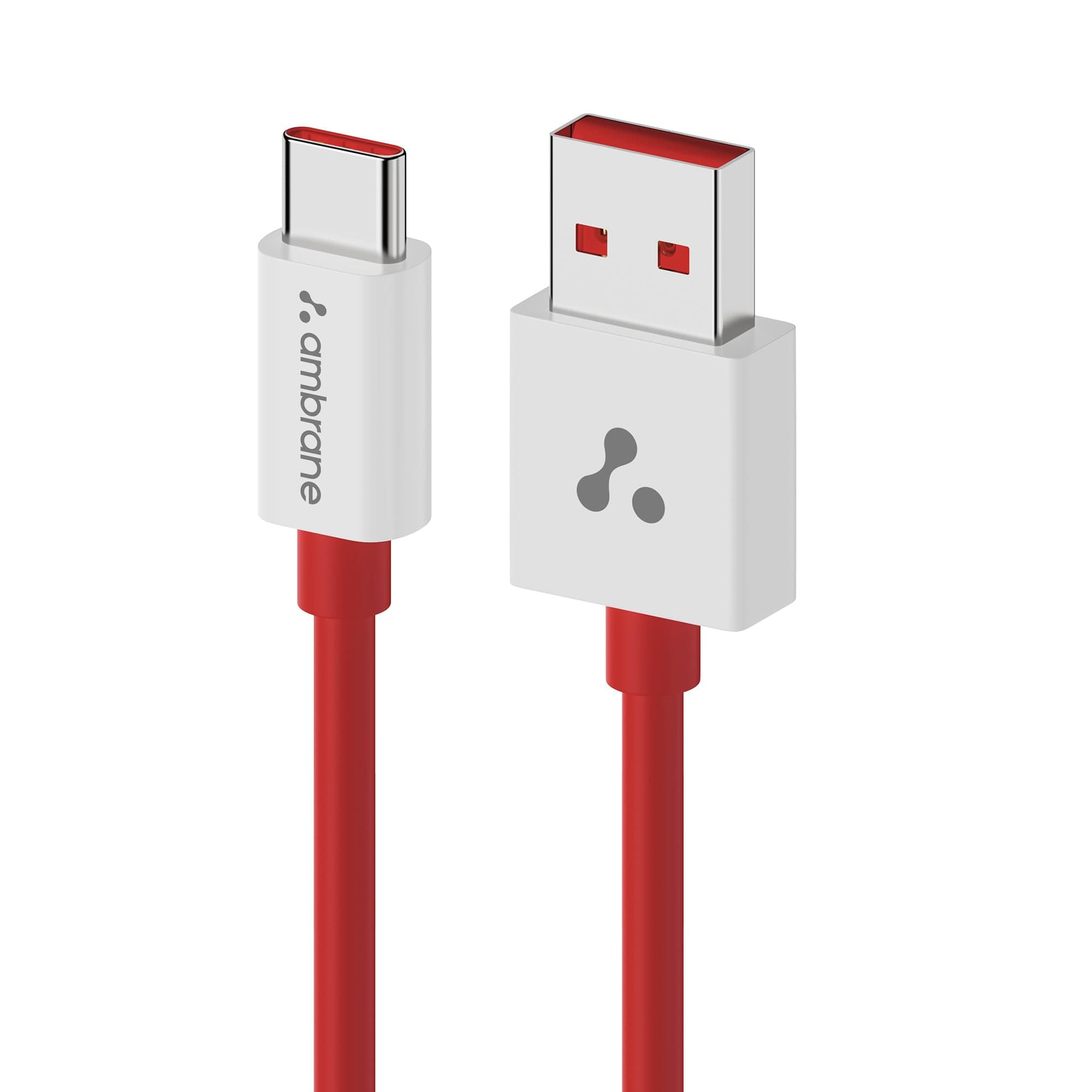 Ambrane Original 65W 1.5M USB to Type C Fast Charging Cable for All OnePlus & Nord Mobiles,Supports SuperVOOC,VOOC Charging,Dash,Warp Charging for OnePlus 11,11R,10Pro,Nord & other models(ACT- Red)