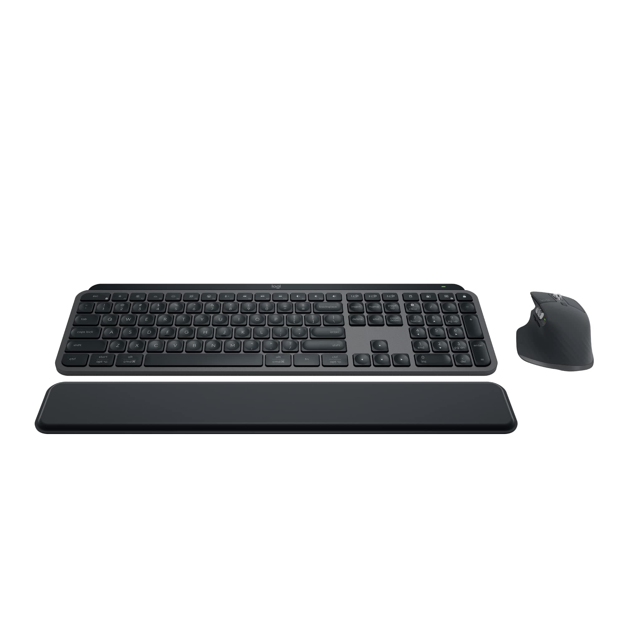 Logitech MX Keys S Combo - Performance Wireless Keyboard and Mouse with Palm Rest, Customisable Illumination, Fast Scrolling, Bluetooth, USB C, for Windows, Linux, Chrome,