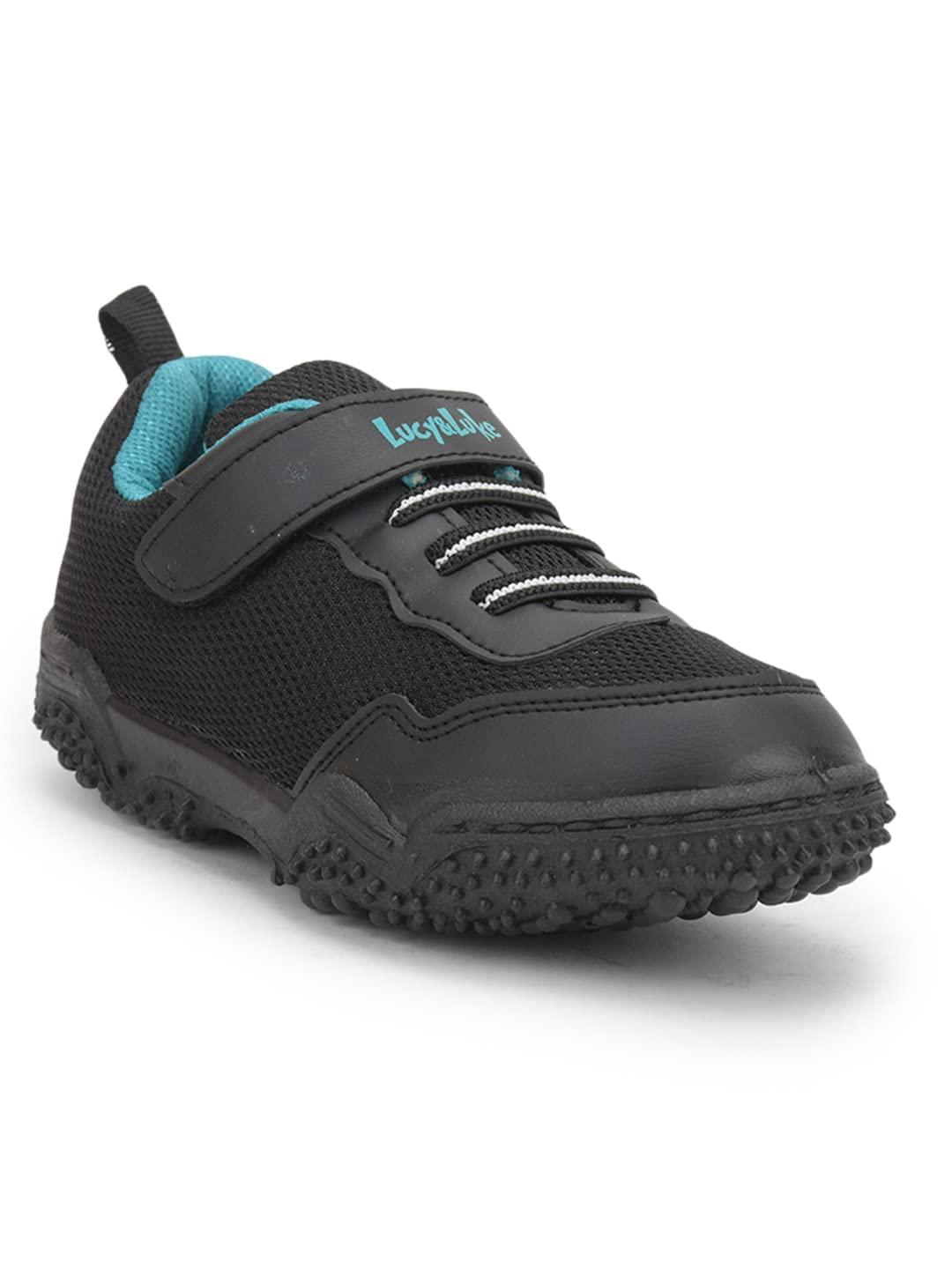 Liberty Lucy&Le Quick-1 Velcro Walking Shoes for Kids with PVC Sole | Suitable for Outdoor & Jogging|Comfortable & Durable | (Black - 32)
