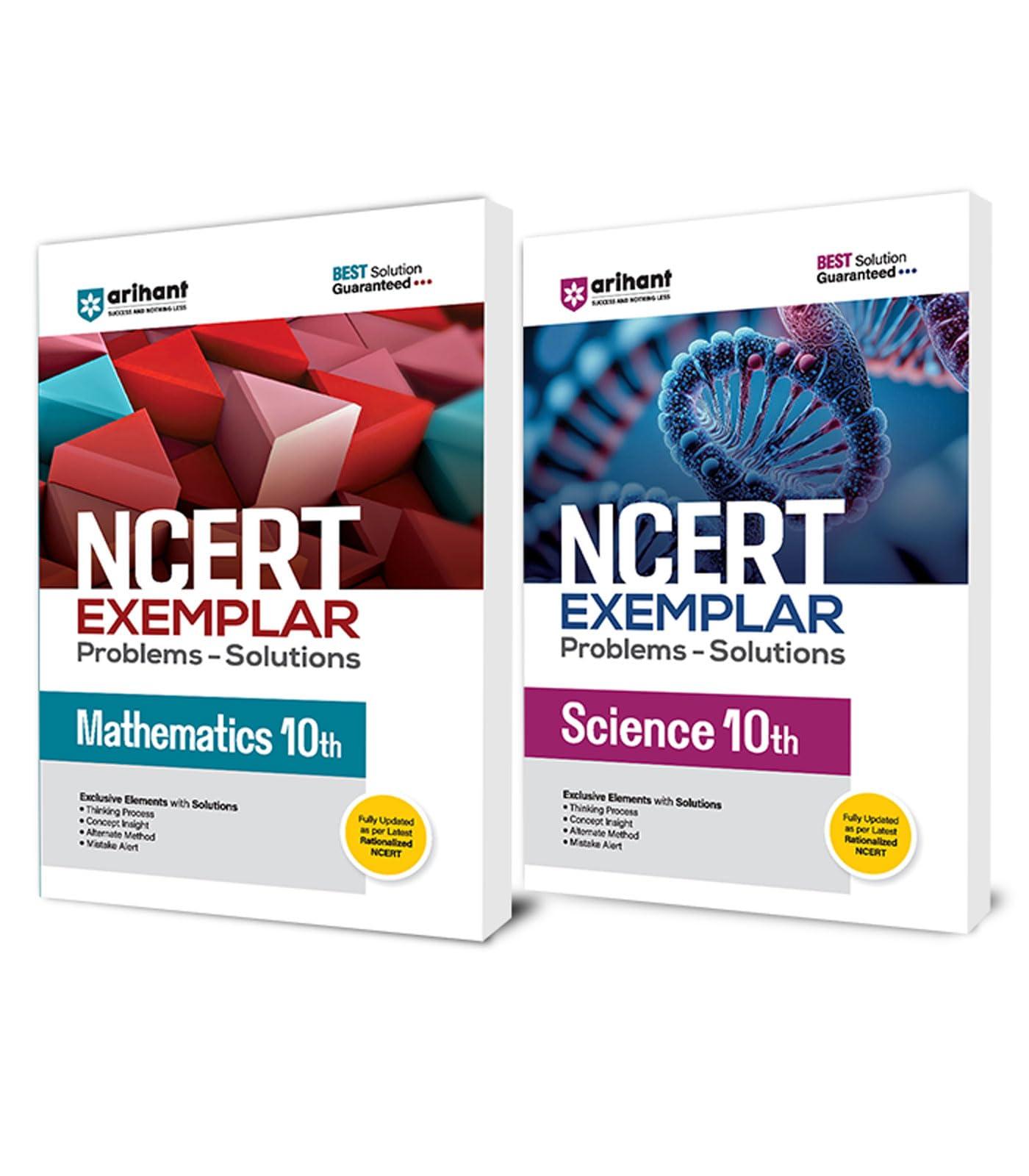 Arihant NCERT Exemplar Science, Math 10th Latest Rationalized Edition (Set of 2)| Problems & Solutions with Exclusive Elements | Thinking Process, Concept Insight, Mistake Alert | For Exam 2026-27