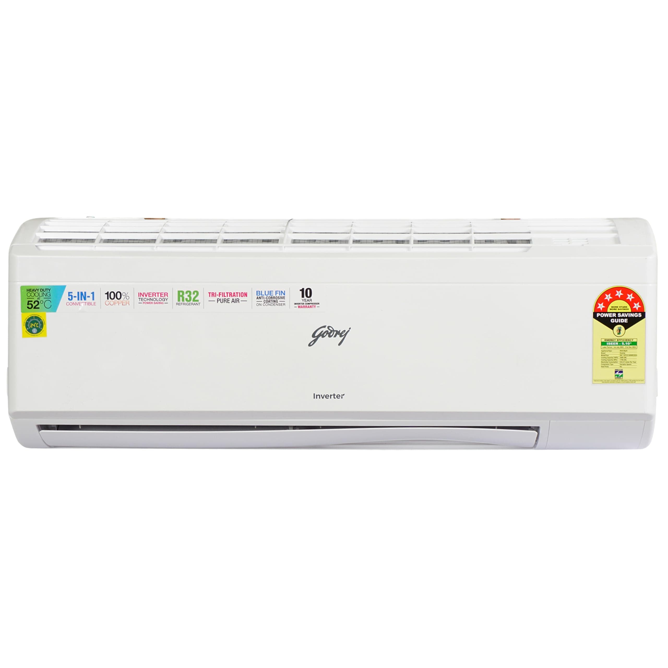 Godrej 1.0 Ton 5 Star Inverter Split Air Conditioner (SIC 12ITC5-WWR)