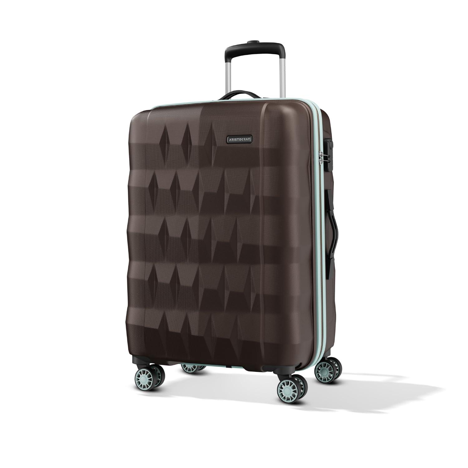 Aristocrat Comet Large Polycarbonate Hard Case 8-Wheel Trolley Bag, Brown