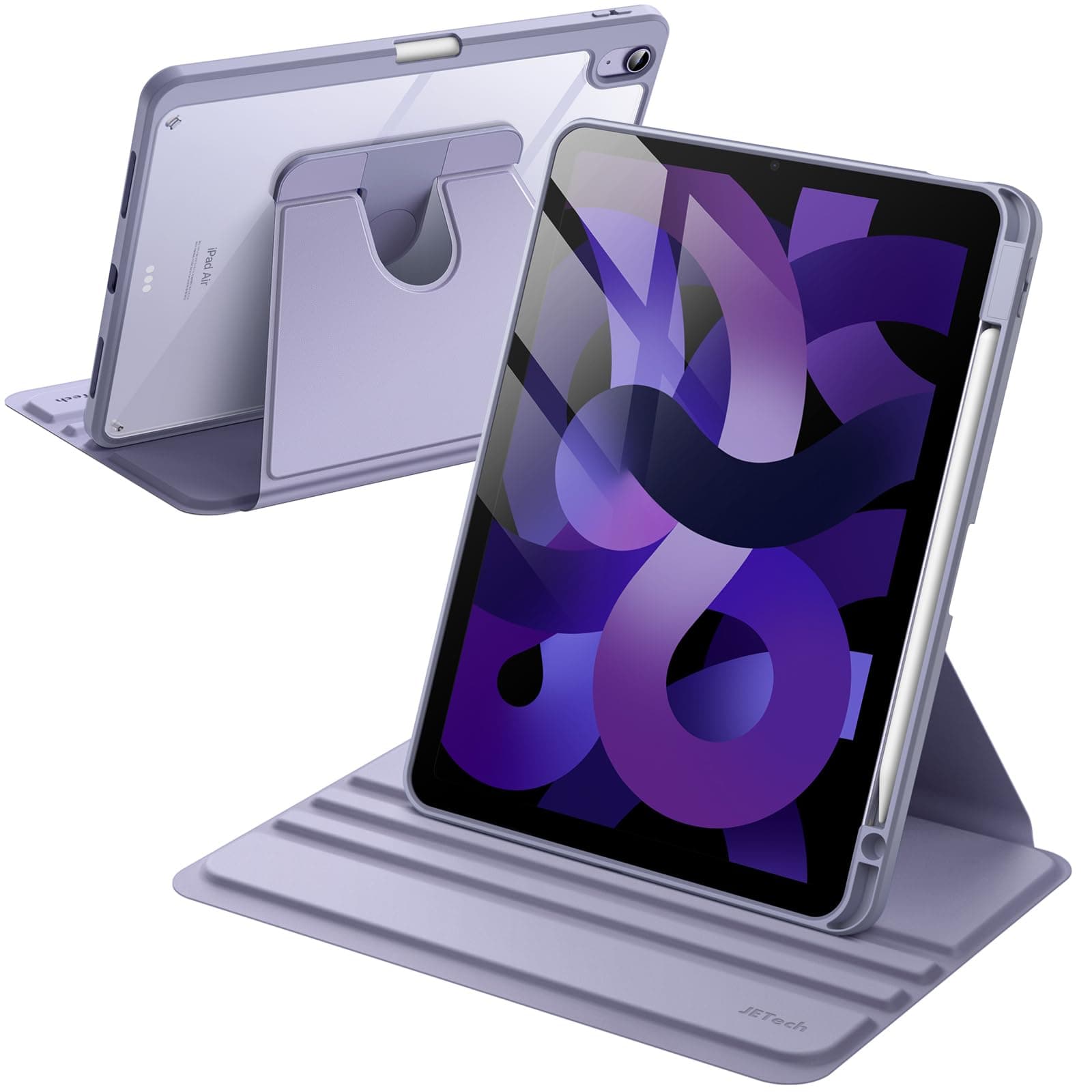 JETech 360° Rotating Case for iPad Air 11" M4/M3/M2, Air 5/4 10.9", Purple