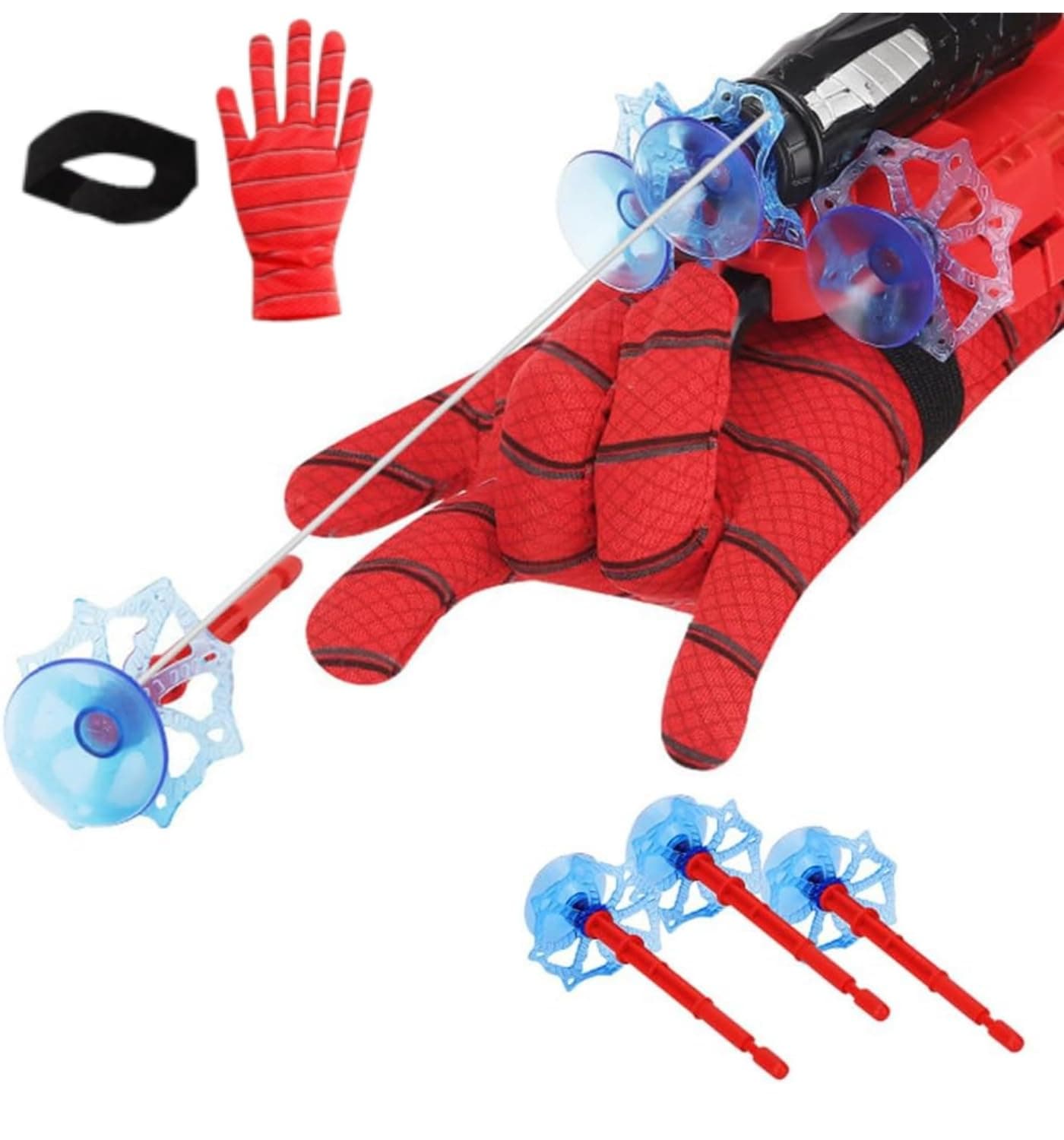 MIP INTERNATIONAL® Spider Web Shooters Toy for Kids – Hero Launcher Wrist Toy Set | Fun & Educational | Sticky Wall Soft Bomb for Cosplay & Interactive Play | Birthday Gift (Pack of 1, Red)