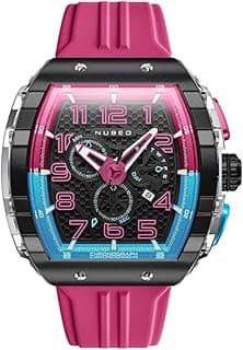 Nubeo Men's 49mm Magellan Retrograde Chronograph Watch with Rubber Strap NB-6088