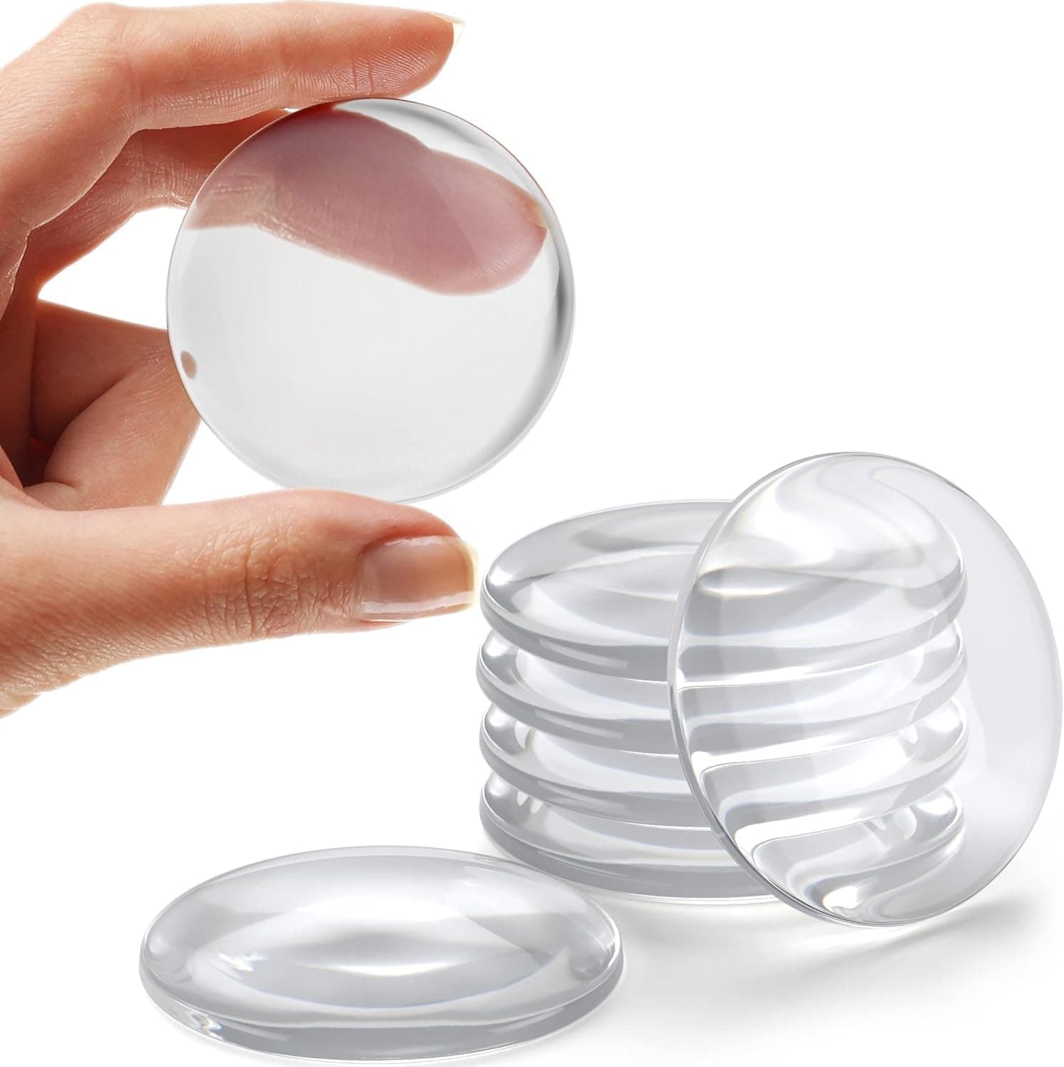 VIVNITS Silicone Clear Rubber Door Bumper Stopers Wall Protectors for Furniture, 6Piece Pack Self Adhesive Door Handle Knob Wall Shield Bumper Guard for Wall - Transparent (6 PCS)