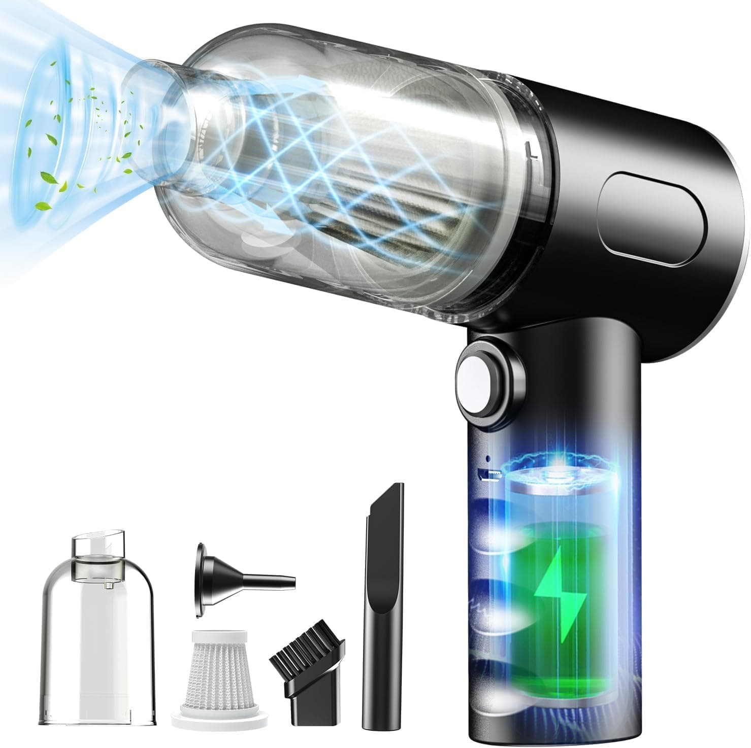 DADLM® 3 in 1 Portable Car Vacuum Cleaner with Blower | USB Rechargeable Wireless Handheld Car Vacuum Cleaner Traveling, Camping Reusable,Portable,Rechargeable