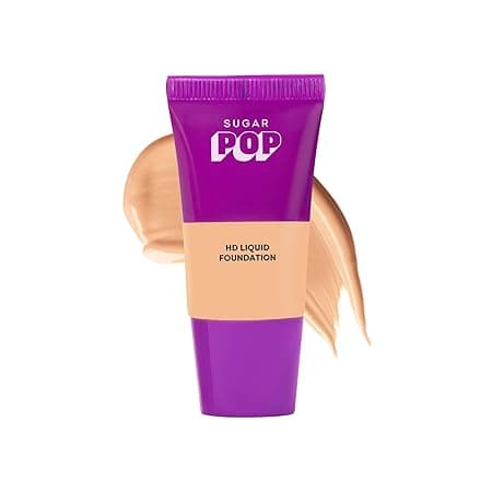 SUGAR POP HD Liquid Foundation Tube with SPF 30 | Lasts upto 16hrs | Full Coverage | Water-Resistant | Matte Finish | 18ml - 09 Peanut