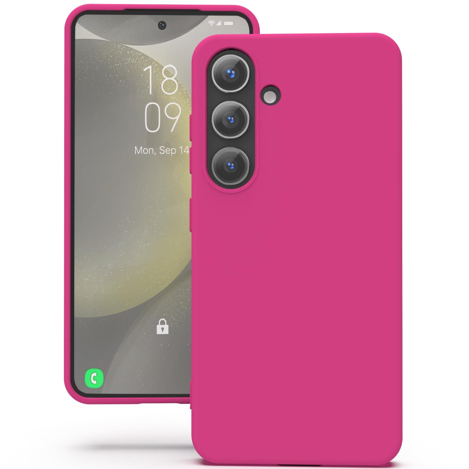 YATWIN Silicone Back Case for Samsung Galaxy S24 Plus, Soft-Touch Phone Back Cover for Samsung Galaxy S24 Plus - Magenta