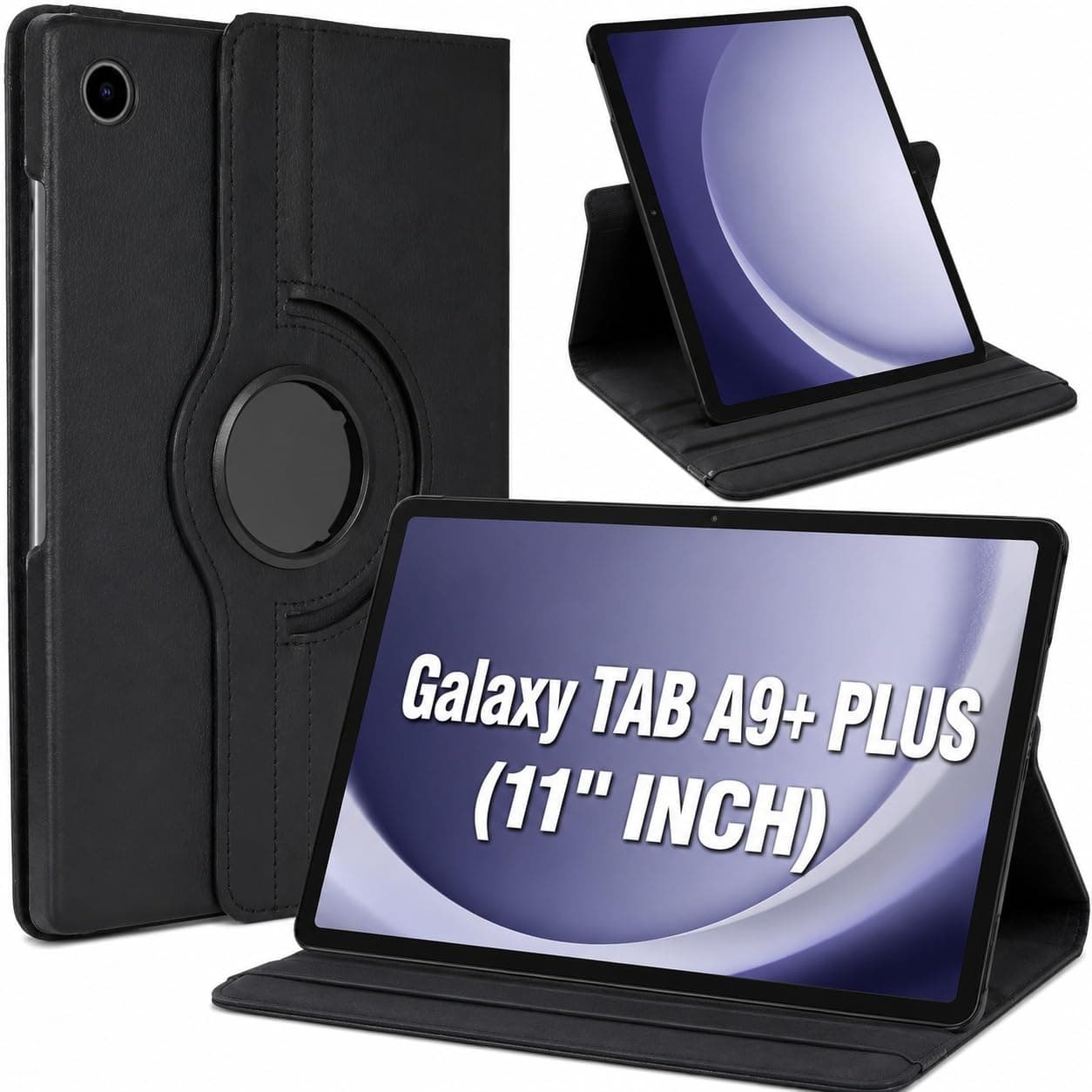 Eleqzun 360 Rotate Flip Cover for Samsung Galaxy Tab A9+ Plus / A9 Plus (11" INCH) (Black)