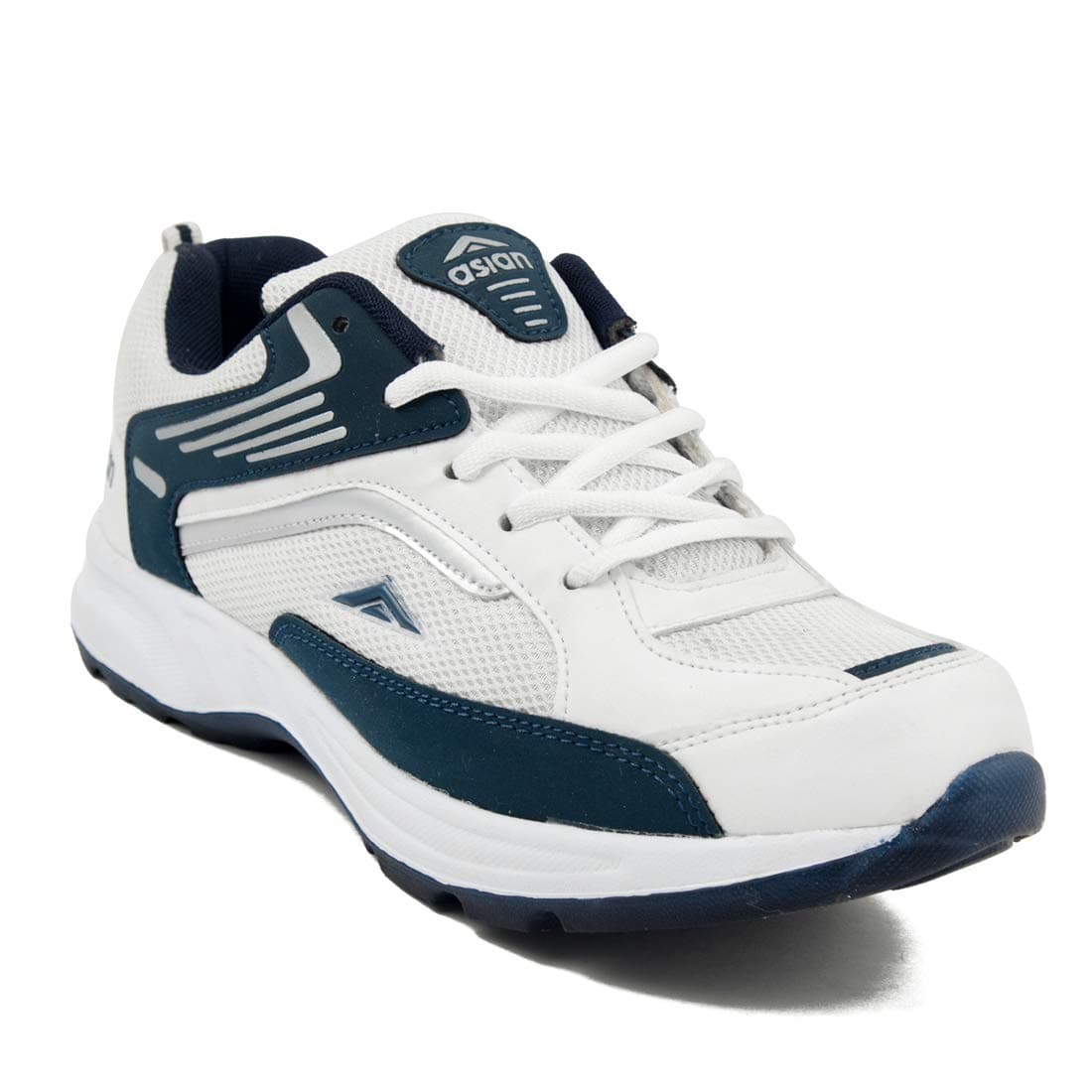 Asian Shoes Men's Mesh Running Shoes (FUTURE-01cWHTNBL-$8__White & Nevy Blue_8 UK)