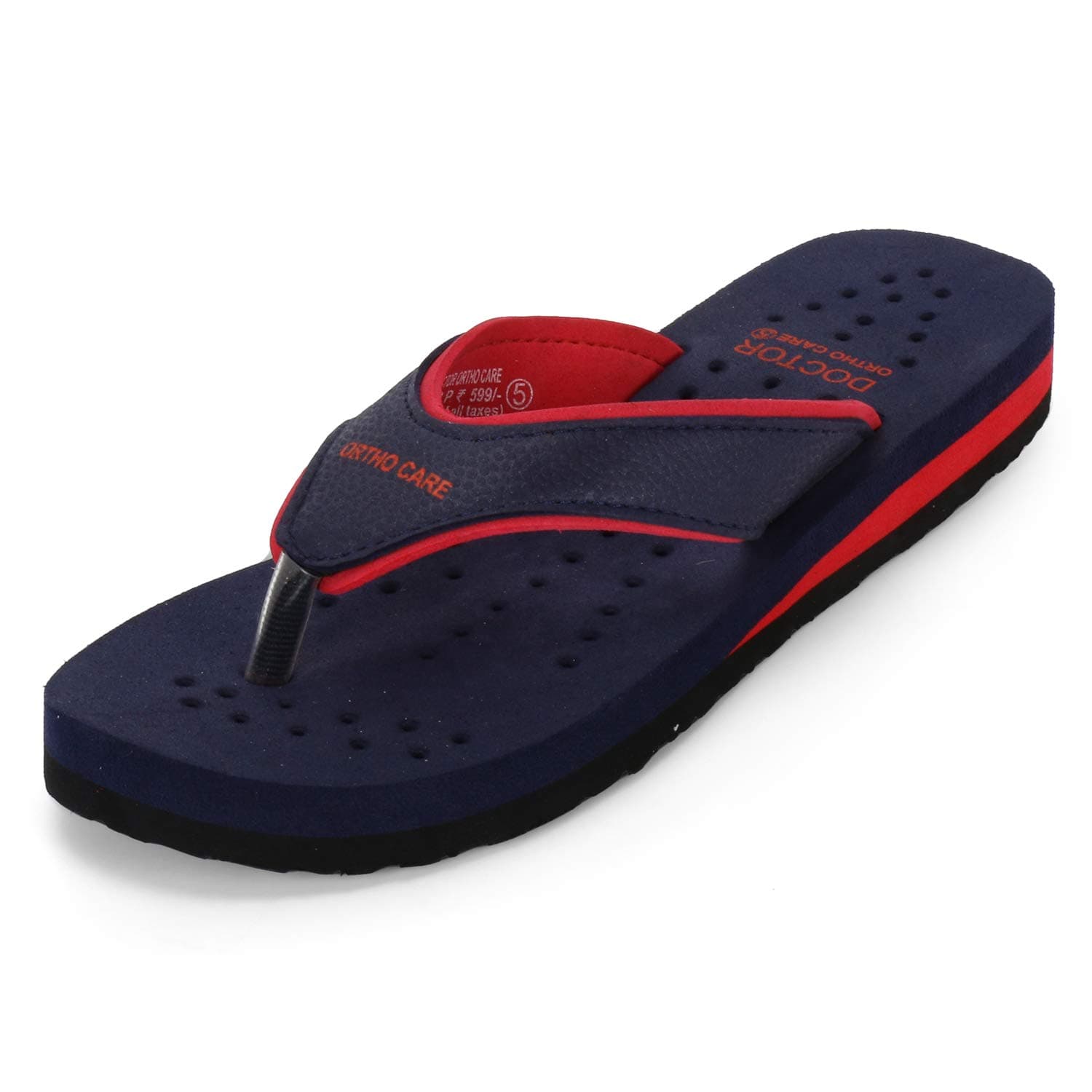 DOCTOR EXTRA SOFT Chappal Care Orthopaedic and Diabetic Comfort Doctor Flip-Flop and House Slipper's for Women's (BlueRed, numeric_9)