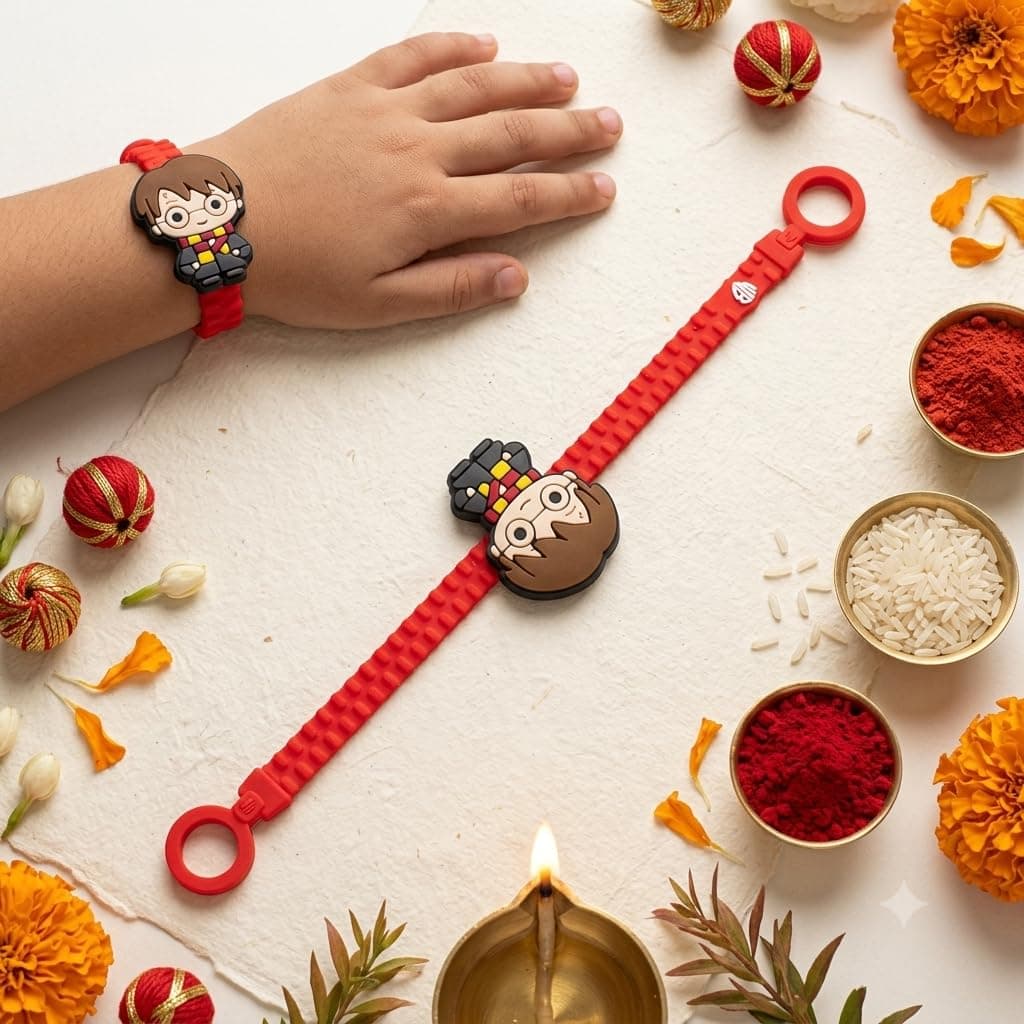 Storio Harry Potter Silicone Band Rakhi | Officially Licensed | Rakhi for Boys and Girls, Bhaiya, Bhai | Raksha Bandhan Gift