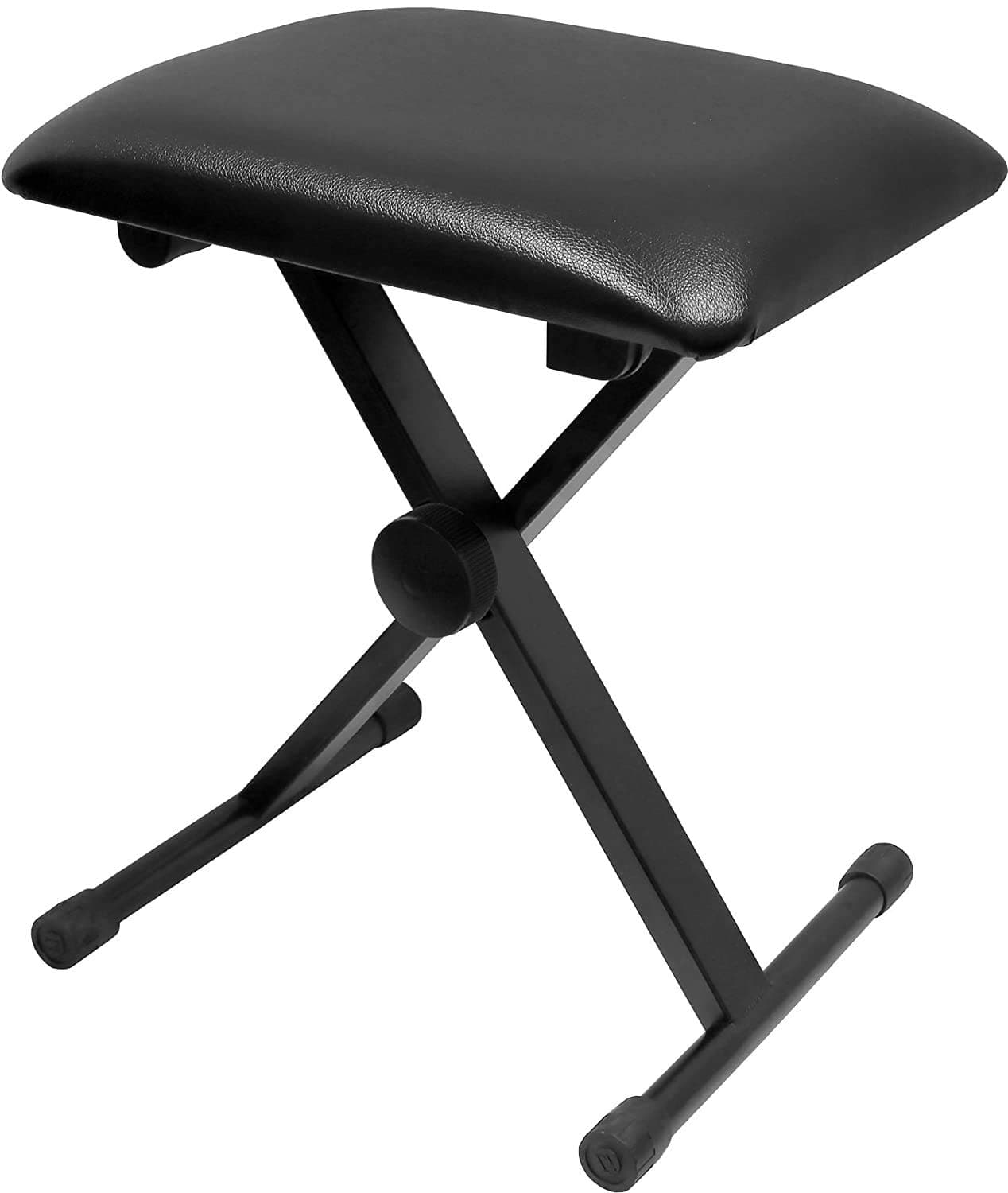 JUAREZ Steel Jak100 Adjustable X Style Cushion Padded Piano Keyboard Bench, Black